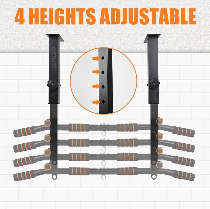Height Adjustable Pull Up Bar, Heavy Duty Pull Up Bar, BarMount, Ceiling Mount, StrengthTraining Equipment for Home, Gym, Strength Training(Maximum (Ceiling mounted)