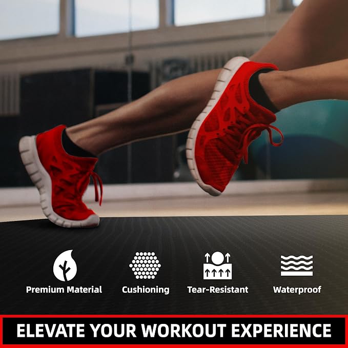 GymCope Treadmill Mat for Hardwood Floor Carpet 7'x3'/6'x3'/6'x2.5'/4'x2' | 6mm Thick Exercise Equipment Gym Mat, Compatible with Peloton Bike, Indoor Spin Bike, Elliptical