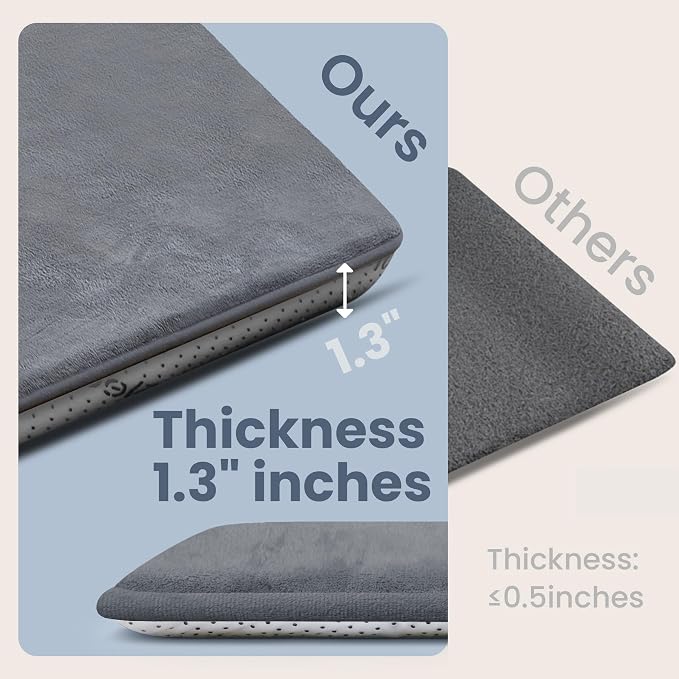 Huloo Sleep Baby Play Mat for Floor,1.3" Thick Elasti-Foam Large 59"×71" Playpen Mat,Non-Toxic Certified Water-Repellent Coral Velvet, Non-Slip Safe Crawling Mat for Tummy Time, Toddler & Infant (Dark Grey)