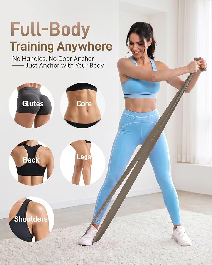 Renoj Pilates Flexbands, 5-Pack Latex-Free Resistance Bands Set – Exercise Bands for Pilates, Yoga, Stretching & Physical Therapy | Home Gym Equipment for Women & Men