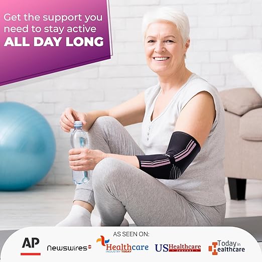 DR. BRACE® Elite Elbow Brace Support, Breathable Elbow Compression Sleeve with Gel Pad for Golfer's, Tennis Elbow & Tendonitis Treatment & Pain Relief