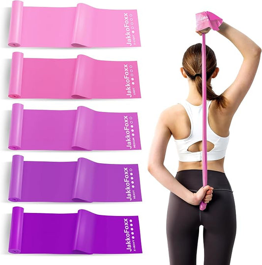 5 Pcs Resistance Bands for Working Out, Latex Free, Physical Therapy Bands, Exercise Bands Set for Stretching, Suitable for Rehab, Yoga,Pilates, Home Gym