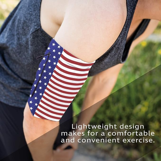 Phone Holder for Running - Cell Phone Arm Bands with Reflective Logo - Phone Strap Armband Fits iPhone and Android - Use for Running, Walking, Hiking, and Biking - USA Small