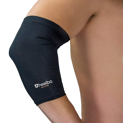 Heelbo Elbow Sleeve and Elbow Compression Sleeve with Copper Infused Fibers and Breathable Fabric for Tendonitis, Golfers, Weight Lifting, Tennis Elbow or Arthritis, Men and Women, Black, Extra Large
