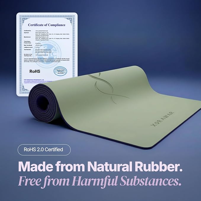Natural Rubber Workout Mat with Bag | Thick Rubber mat 4.5 mm | Non Slip Yoga Mat Non Slip| Gym Mats for Home Gym Floor Mat, Home Exercise Mats for Home Workout Accessories, Fitness Mat, Workout Mats for Home Gym, Yoga Matt, Stretching Mat, Thick Exerc...