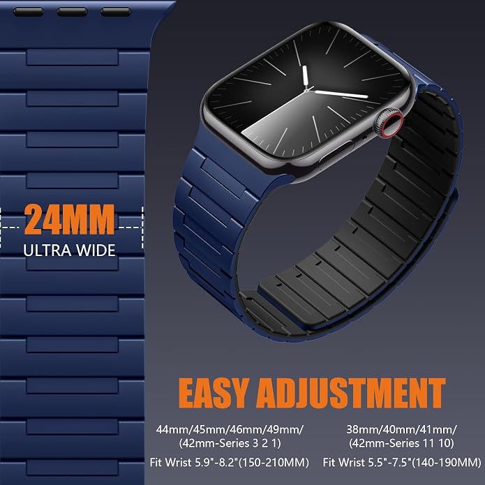 SNBLK Magnetic Watchband Compatible with Apple Watch for Men 44mm 45mm 46mm 49mm 42mm 41mm 40mm 38mm Women, Silicone Sport Strong Magnet Strap for iWatch Series 11 Ultra 3 Ultra 2 Se 10 9 8 7 6 5 4 1