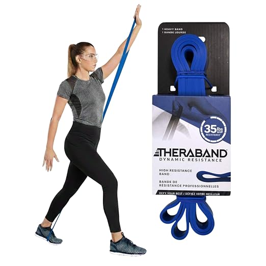 THERABAND High Resistance Band, Exercise, Workout, Physical Therapy, Blue | Resistance band for exercise, physical therapy and stretching, with progressive color-coded levels