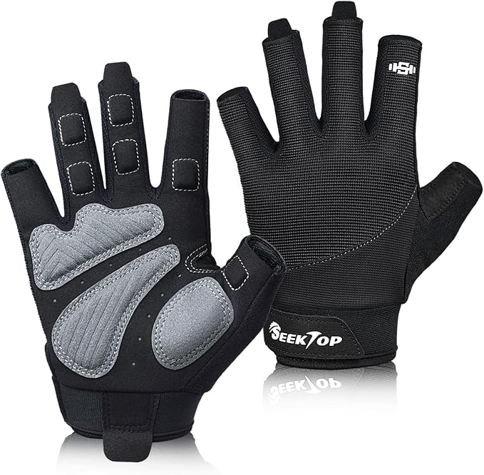 Seektop Padded Workout Gloves for Men & Women: Excellent Grip Gym Gloves | Breathable Lightweight, with Full Palm Protection,Gym Weight Lifting for Fitness, Training