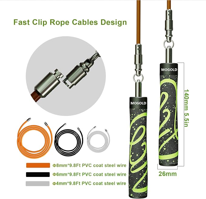 Weighted Jump Rope for Men Women -Interchangeable 1/5lb 1/4lb 1/2lb Heavy jump ropes - 360 Degree Spin - Length Adjustable,Ergonomics Leather Grip Skipping Rope for Fitness Weight Loss & More