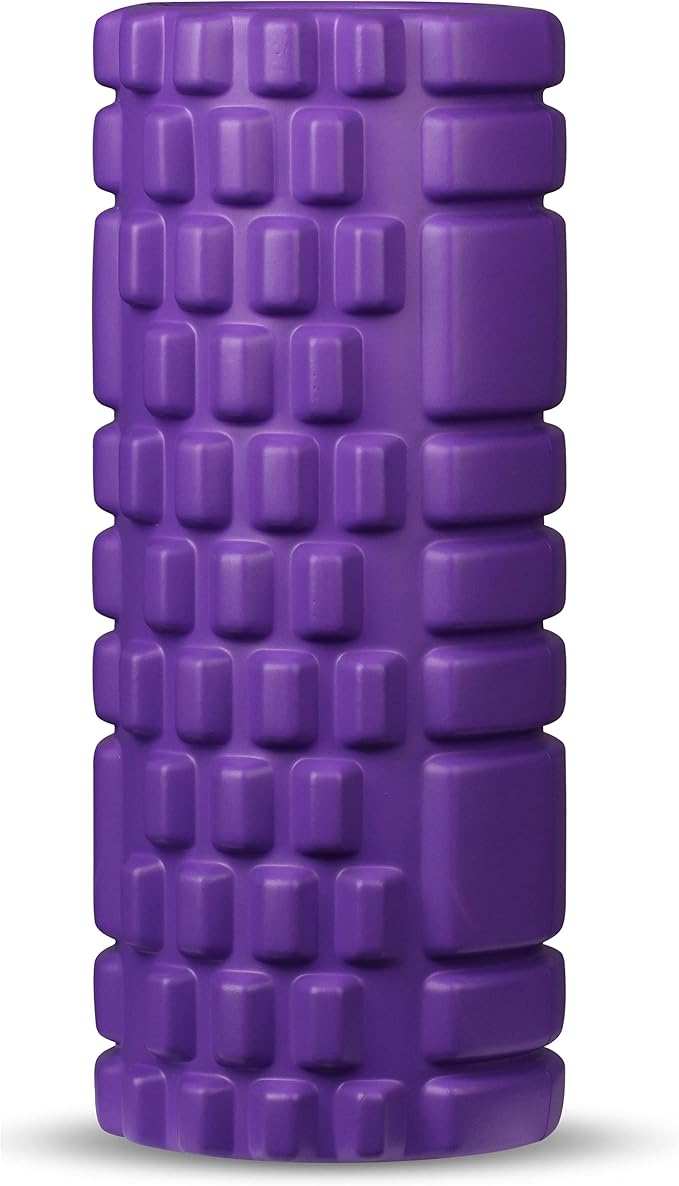 DRUNA Foam Roller for Muscle Massage, Pilates & Yoga 13"x5.5" Medium Firm PVC Foam Roller for Deep Tissue Massage, Recovery & Flexibility (Purple)
