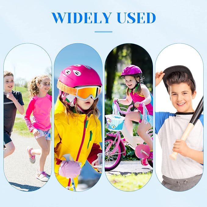 Haysandy 4 Pieces/ 2 Pair Kids Ankle Support Brace Elastic Kids Compression Socks Knitted Ankle Sleeve for Jogging Running Fitness(Black, Dark Blue,10-15 Years)