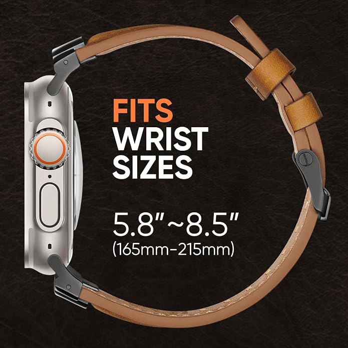 Suitisbest Leather Band Compatible for Apple Watch Ultra Band 49mm 46mm 45mm 44mm 42mm 41mm 40mm, Genuine Leather Replacement Strap for iWatch series 11 10 9 8 7 6 5 4 3 2 1, SE 3 2 1, Ultra 3 2 1