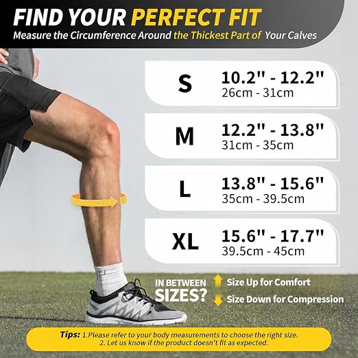CAMBIVO Calf Compression Sleeves 20-30mmHg – Footless Support for Women Men | 20-30mmHg graduated compression leg sleeves for daily wear, runs, travel – gradient ombré style, breathable, 1 pair