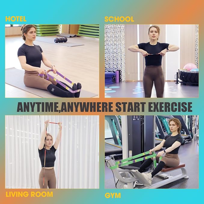 Resistance Band – Natural Rubber, Non-Allergenic & Durable,Portable for Home, Gym & Outdoor Workouts Fitness Exercise and Rehabilitation (Green,50-125 LBS)