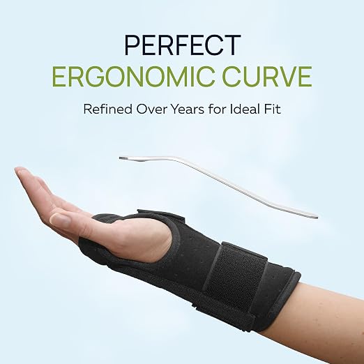Carpal Tunnel Wrist Brace Support with 2 Straps and Metal Splint Stabilizer - Helps Relieve Tendinitis Arthritis Carpal Tunnel Pain - Reduces Recovery Time for Men Women - Right (L/XL)