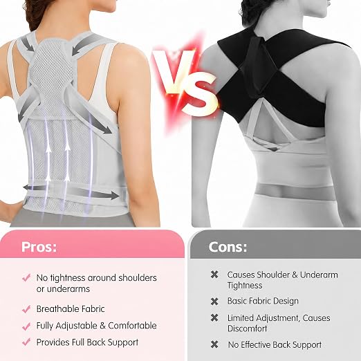 Posture Corrector for Women & Men, Adjustable Full Back Brace Support | Breathable Shoulder Straightener, Spine Support for Upper & Lower Back, Scoliosis & Hunchback Correction, Back Pain Relief