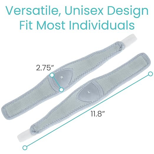 Vive Foot Arch Support Brace (Pair) - Wrap Corrector for Flat Feet, Plantar | Fasciitis, Pain Relief, Fallen Arches - Compression Sleeve Strap, Gel Bands Inserts for Women & Men, Wear Under Socks (Gray)