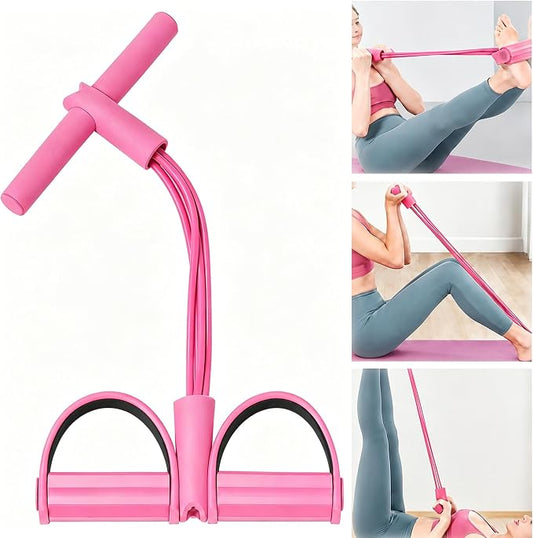 Pedal Resistance Bands with Handles, 6 Tube Exercise Band | Fitness Shaping Yoga Exercise Equipment, Natural Rubber Tension Rope,for Abdominal,Leg,Arm,Back Slimming Training