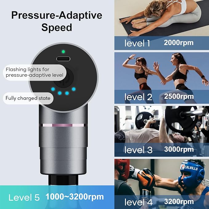 arboleaf Mini Massage Gun Deep Tissue with Metal Heads, Muscle Massager | Premium All-Metal Attachments with a Compact Design and Quiet Motor for Targeted Recovery at Home, the Gym, or on the Go