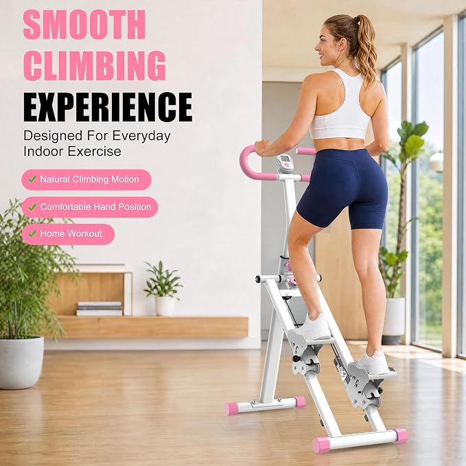 Stair Stepper for Home-Upgrade Vertical Climber Workout Machine for Full-Body Exercise Climber Fitness Equipment with Stable Frame Adjustable Handlebar