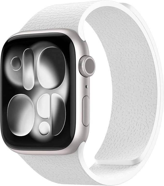 Magnetic Silicone Band Compatible with Apple Watch Band Ultra 3/2/1 & SE 3/2/1 & Series 11 10 9 8 7 6 5 4 3 49mm 46mm 45mm 44mm Strong Magnetic Clasp, Waterproof & Adjustable (White)