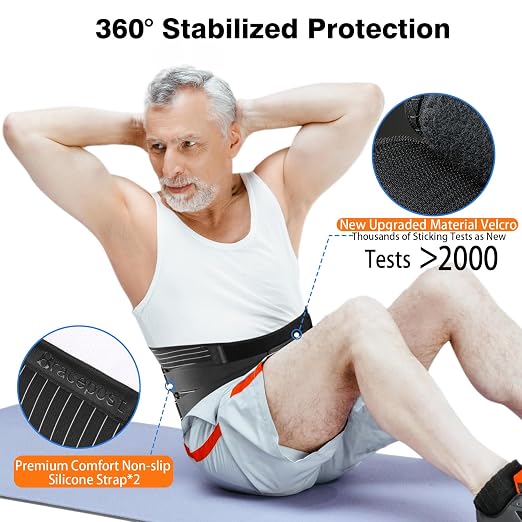 Back Brace for Lower Back Pain,Reusable Ice Pack for Injuries Lumbar Support Belt for Men Women,Bionic Spine Design Back Brace with Cold Pad for Sciatica Herniated Disc,L