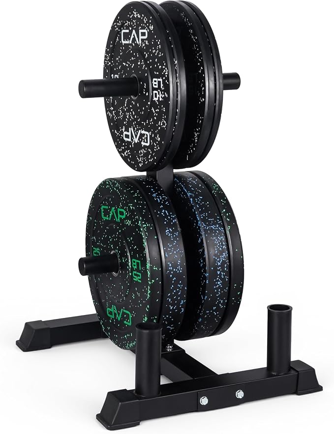 CAP 2-inch Olympic Bumper Plate Weight Set | 100-370 lbs | Multiple Colors | Storage Rack Optional
