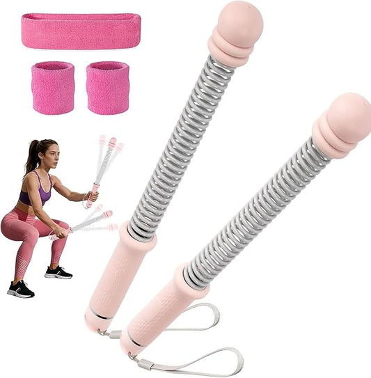 Ropeless Battle Ropes with Wristband, Adjustable Workout Equipment for Home Gym,Cordless Battle Ropes for Full-Body Training,HIIT,Cardio & Muscle Training for Women & Fitness Enthusiasts (Pink)