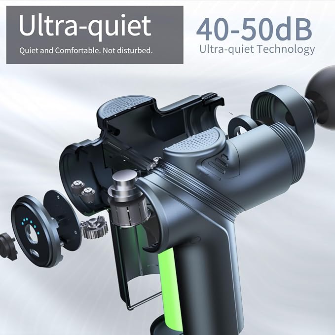 Massage Gun Deep Tissue, Silent Motor and Portable Massage Gun with 4 Interchangeable Heads for Deep Muscle Relief and Relaxation, Relax Gift