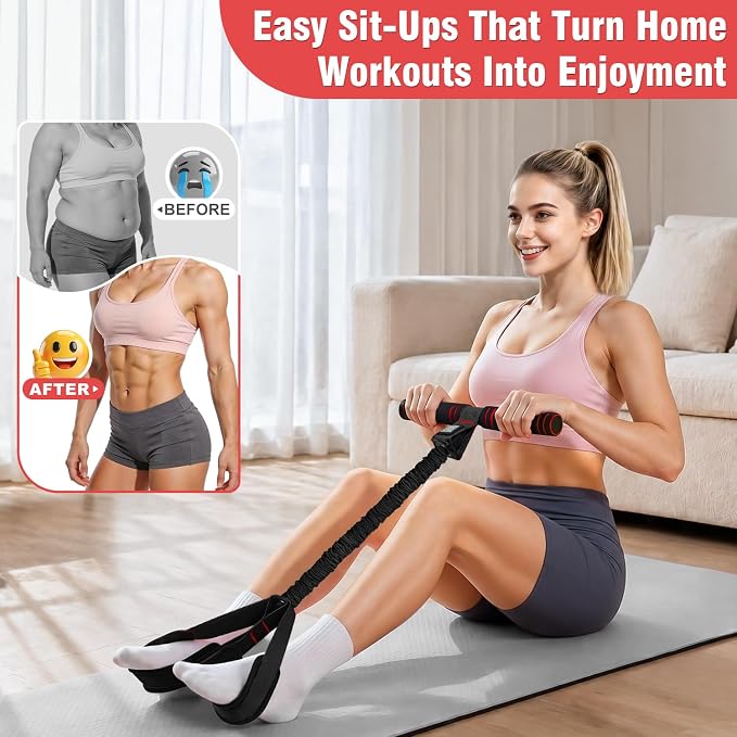 Upgraded Pedal Resistance Band with Handles, Multifunction Foot Pedal Resistance Bands for Abdomen,Waist,Arm, Core/ABS,Leg Workout at Home - Physical Therapy,Stretching,Strength Equipment