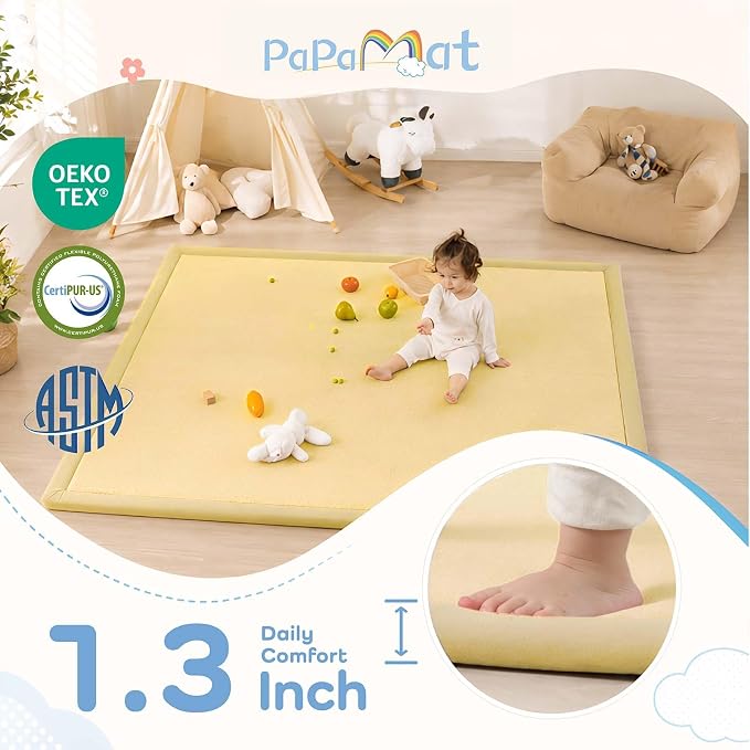 1.3" Thick Baby Play Mat for Floor,28x72 Bedside Rugs, Non-Slip | Ultra Soft Playmat for Baby,Tummy Time Foam Mats,Cushioned for Infant,Kids and Toddler Crawling,Easy Care