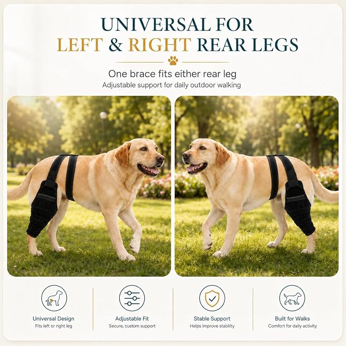 Dog Knee Brace for Torn ACL CCL, Support Dog Leg Braces for Back Leg to Prevent Slipping, Hind Leg Support for Dog Joint Pain Recovery, Luxating Patella, Fits Small Medium Large Dogs, L