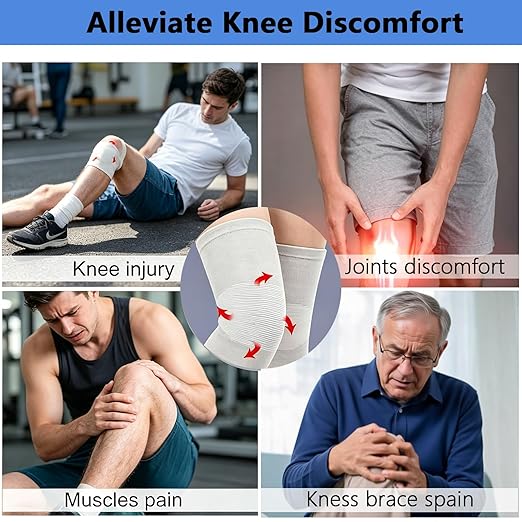 One Compression Knee Sleeves, Knee Brace for Women Men Knee Pain, Elastic Compression Leg Sleeves for Arthritis, Ideal for Running, Hiking, and Daily Wear (Black, XXL)
