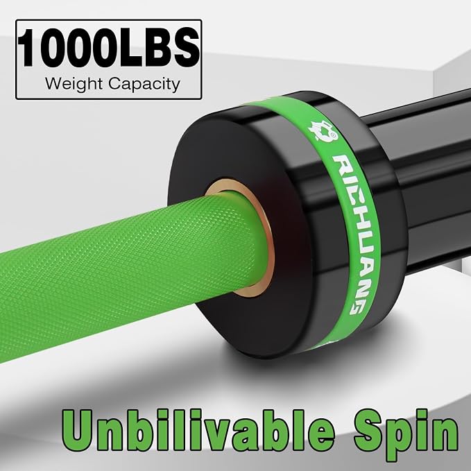 7ft Olympic Barbell 28mm 45lb – 500/700/1000LB Bar for Home Gym | Ceramic coated steel. Smooth spinning sleeves. Fits 2" plates. For snatch, clean and jerk, squats, deadlifts, bench press.