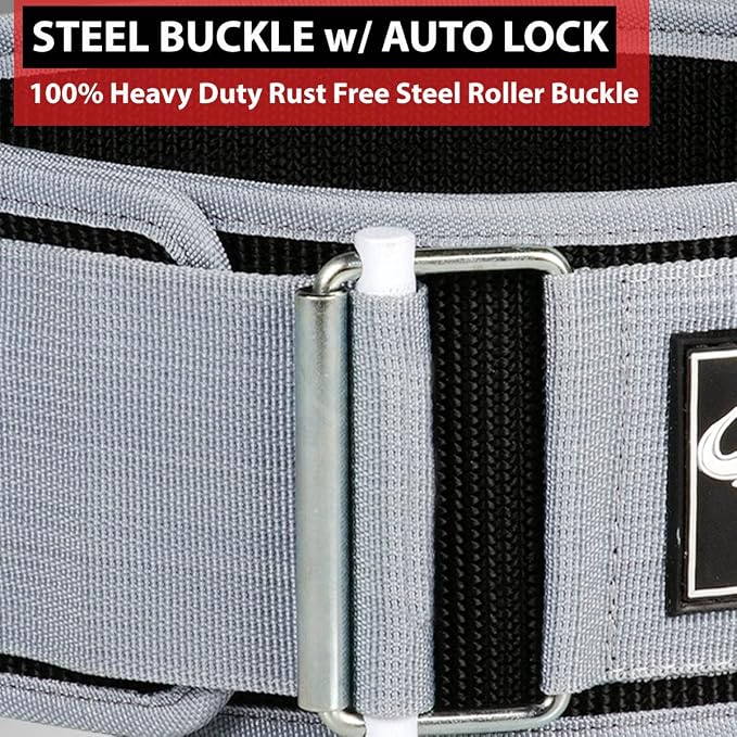 IBRO Quick Locking Premium Weight Lifting Belt - Back Support for Powerlifting, Cross Training & Gym Bodybuilding - 4 Inch Nylon Men and Women with Metal Buckle for Core Stability