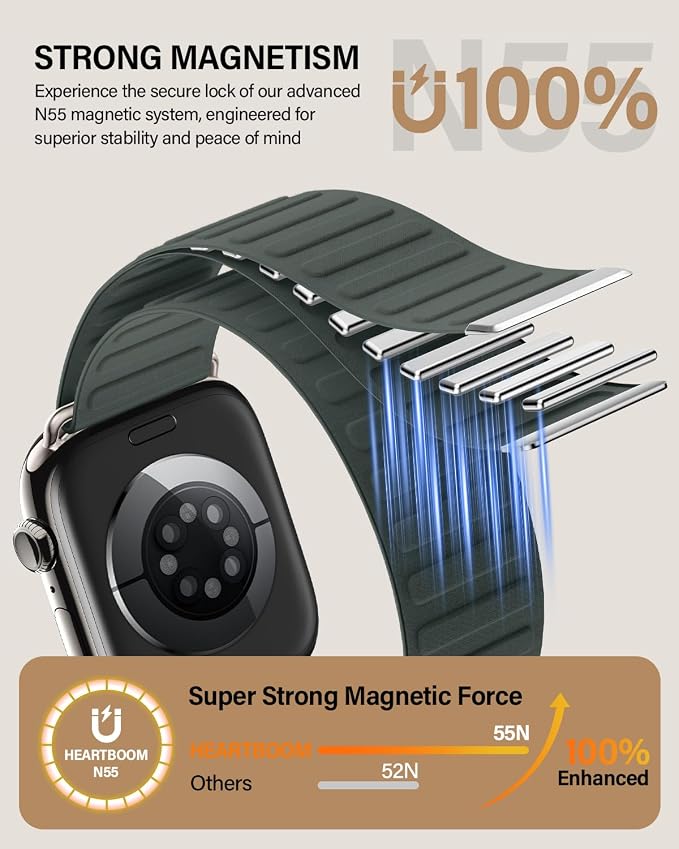 Magnetic Link Sport Band Compatible with Apple Watch Bands for Men Women | Patented Solo Loop Band 40mm 38mm 41mm 44mm 45mm 42mm 49mm, Sport Strap for iWatch Series 11 10 9 8 7 6 5 4 3 2 1 Ultra SE
