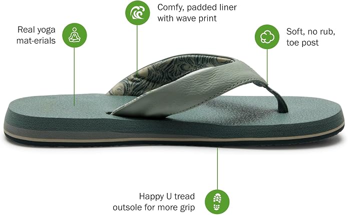 Sanuk Yoga Mat II | Flip Flops for Women | Yoga Sandals For Women | Women's Beach Sandals | Memory Foam Footbed