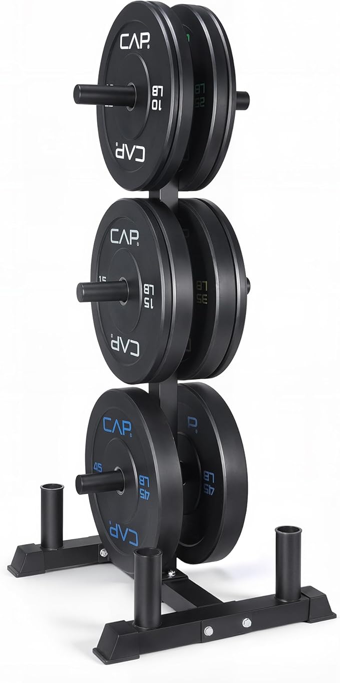 CAP 2-inch Olympic Bumper Plate Weight Set | 100-370 lbs | Multiple Colors | Storage Rack Optional