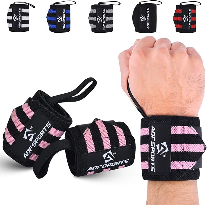AQF Wrist Wraps for Weightlifting & Powerlifting, 18" USPA Approved (Pair)