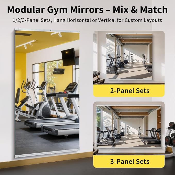 Home Gym Mirror Wall Mounted,80x40 Inch,1PCS Full Length Mirror