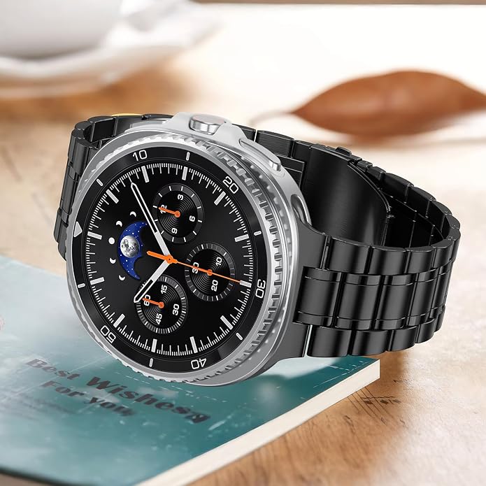 Metal Band for Samsung Galaxy Watch 9 8 40mm 44mm/Classic 46mm Men Women | Stainless Steel, No Gap Strap, Link Bracelet for Samsung Galaxy Watch 8 9 44 40mm/8 Classic 46mm, Business to Casual