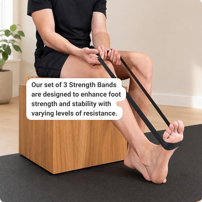 Foot Strength Bands – Latex Resistance Bands for Foot, Ankle & Toe Strength | Helps with Plantar Fasciitis, Bunions, Hammer Toe & Balance · QR-Linked Exercise Programs - Set of 3