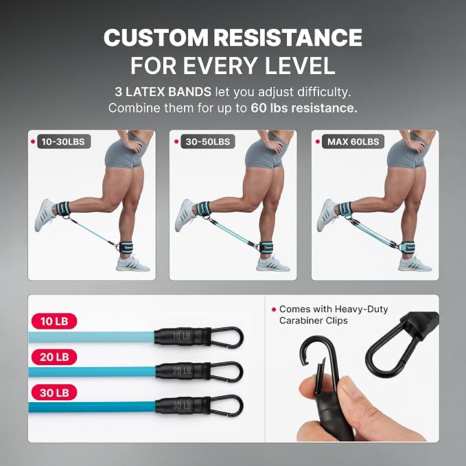 DMoose Ankle Strap for Cable Machine - One Size Fit with Premium Padding, Workout Kickback Ankle Cuffs, Ankle Bands for Working Out, Booty Workouts, Leg Extension, Hip Abductors & Lower Body Exercises