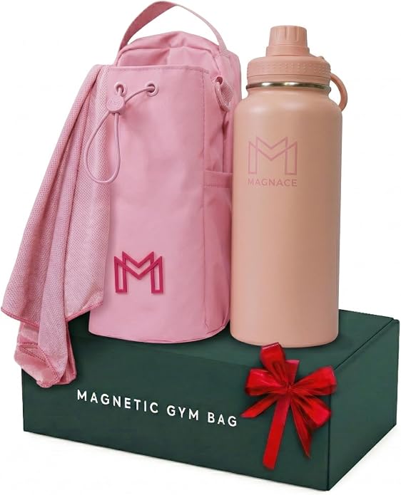 Small Magnetic Gym Bag Bundle, Water Bottle Holder, Sling Bag for Men Women