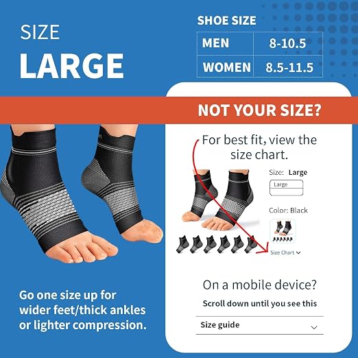 PAPLUS 6 Pairs Compression Socks with Arch Support for Plantar Fasciitis | Ankle Brace for Achilles Tendonitis, Heel Pain, Arthritis, Plantar Fasciitis Relief, Foot Compression Sleeve for Women, Men
