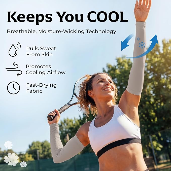 SportsTrail Cooling Arm Sleeves for Men & Women – Breathable, UV Sun Protection, Sports Arm Sleeves for Women, Men & Youth