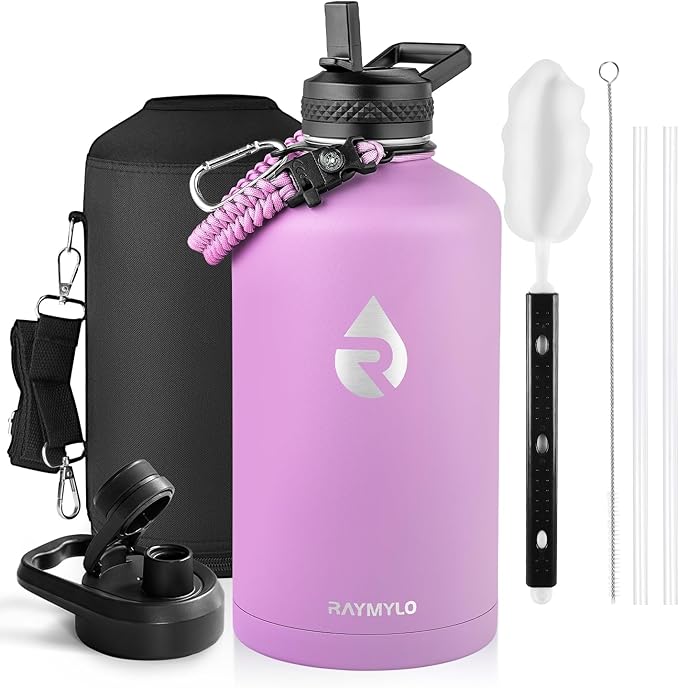 RAYMYLO One Gallon Water Bottle Insulated, Triple Walled Vacuum Stainless Steel