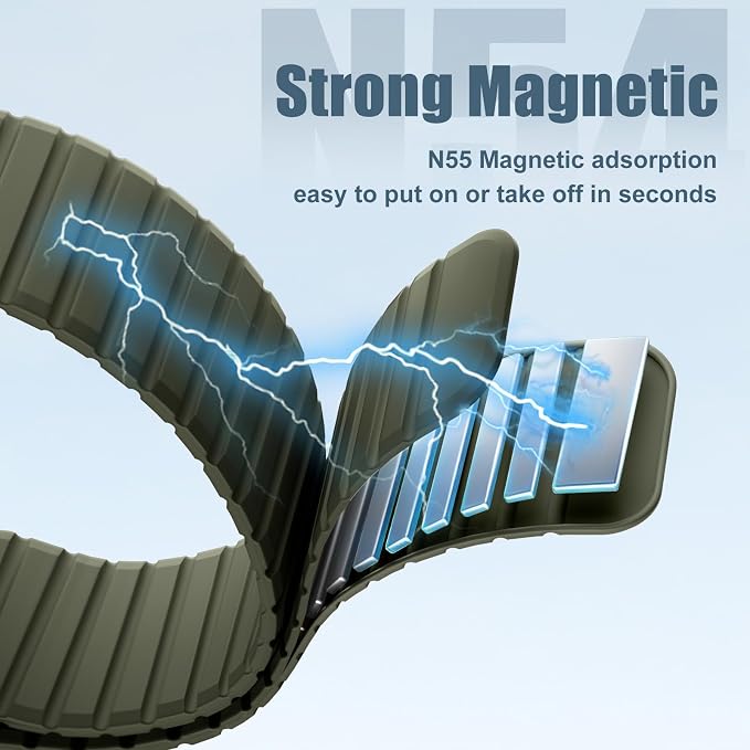 Magnetic Sport Silicone for Apple Watch Ultra 3 2 Band 49mm 46 45 44mm Men | Upgraded Magnet,Two-Tone Design,Waterproof,Soft Loop Strap for iWatch Ultra 3/2 Series 11 10 9 8 7 6 5 4 SE 46mm 45mm 44 49