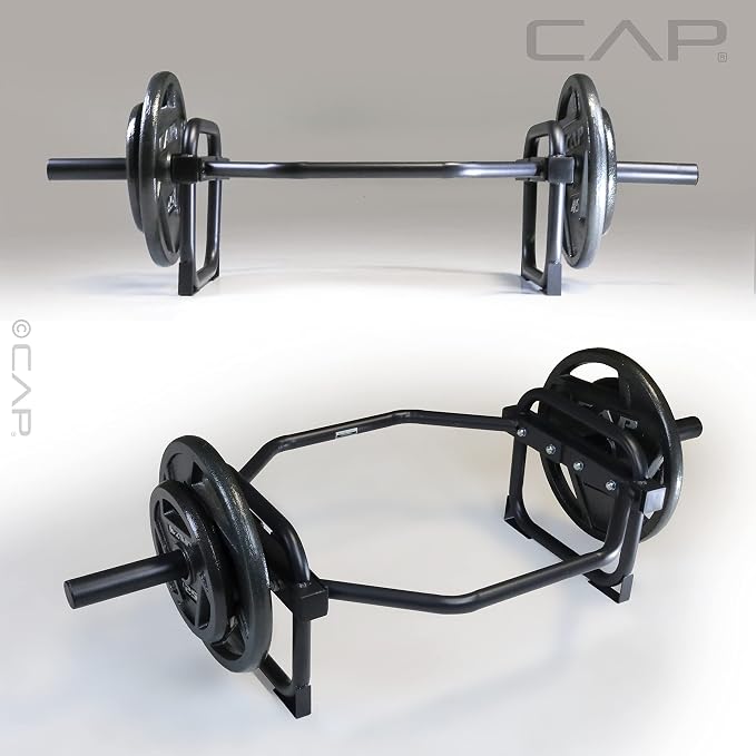 CAP Olympic Trap & Shrug Bar with Elevated Grip, 500-Lb Capacity