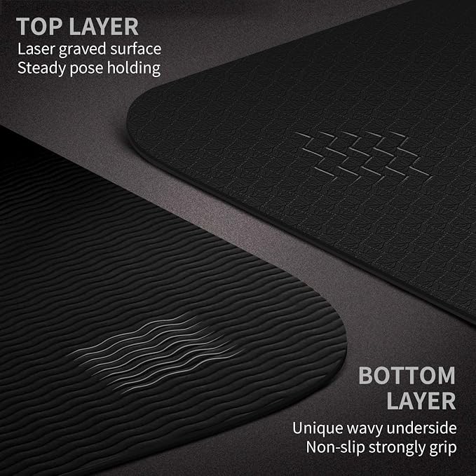 CAMBIVO Extra Wide Yoga Mat for Women and Men (72"/84"x 32"x 1/4") TPE Workout Mat, Non-slip Large Exercise Fitness Mat for Yoga, Pilates, Workout